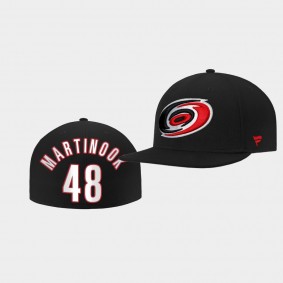 Jordan Martinook Carolina Hurricanes Hat Core Primary Logo Black Fitted Cap