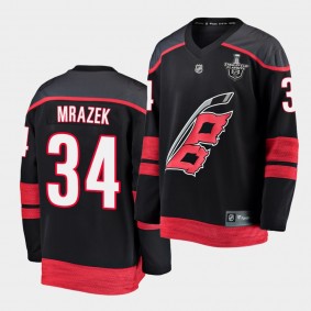Petr Mrazek #34 Hurricanes 2020 Stanley Cup Playoffs Black Alternate Jersey