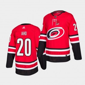 Sebastian Aho #20 Hurricanes Home Authentic Red Jersey